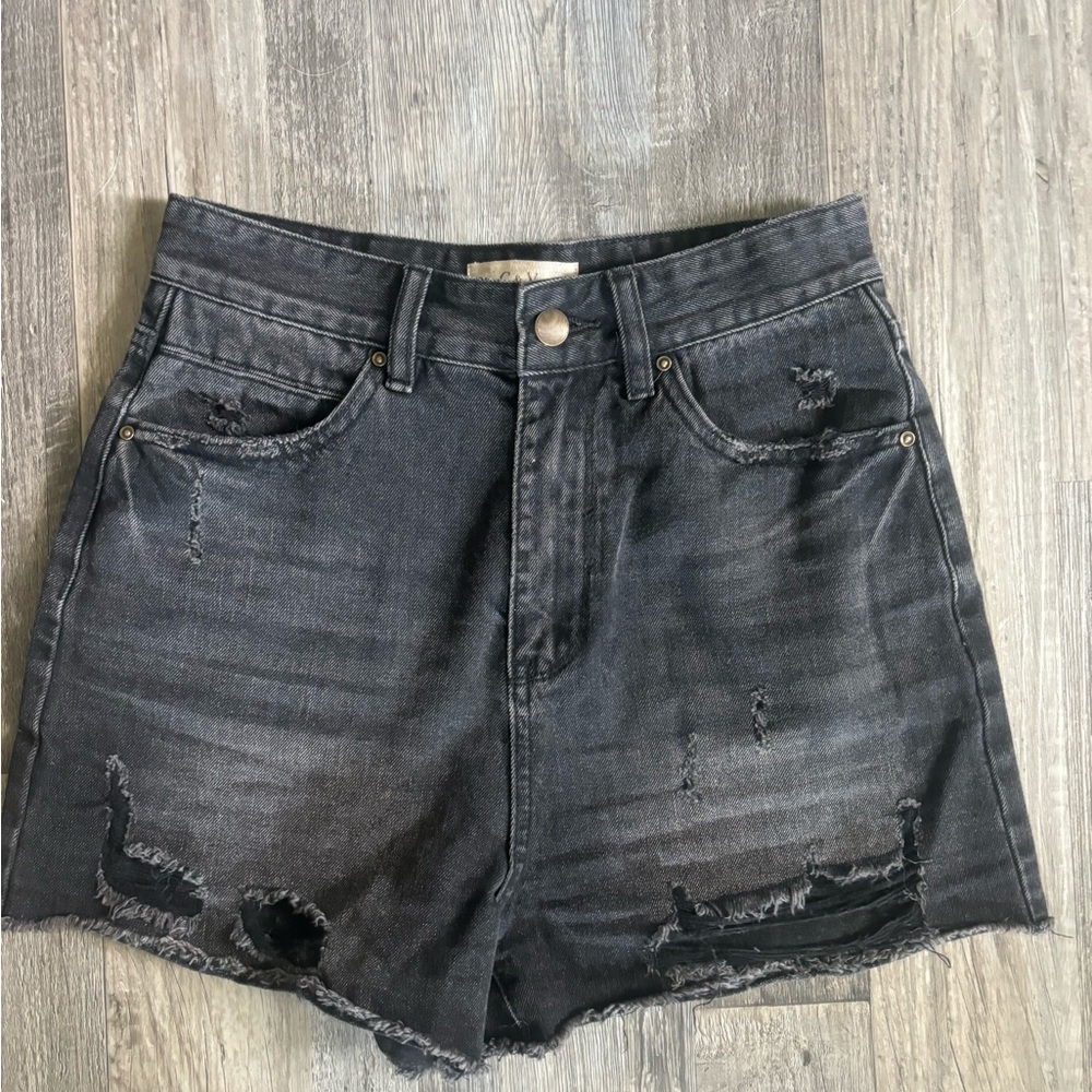 Black Jean Shorts